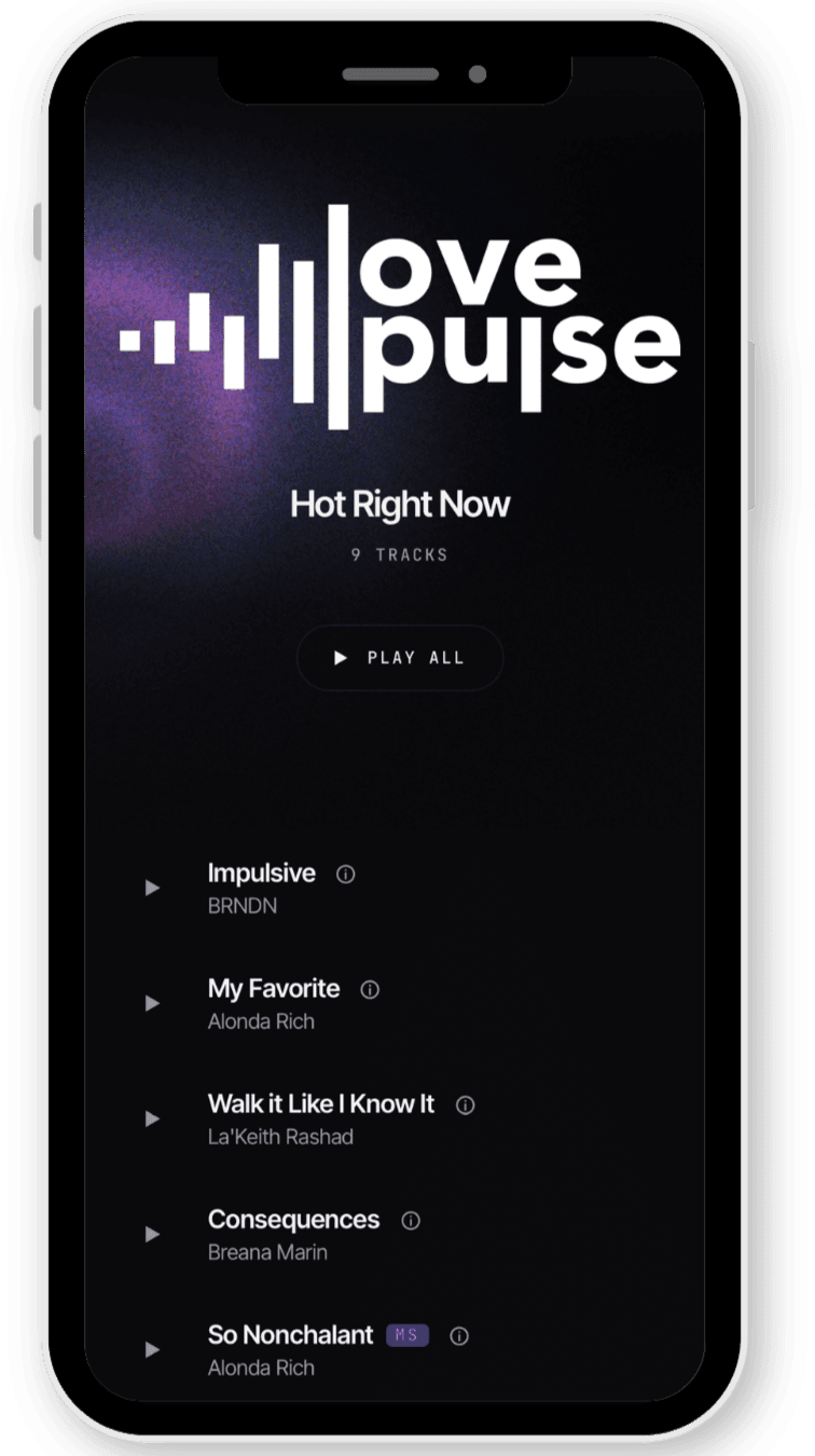 Love Pulse shared playlist — Hot Right Now, 9 tracks