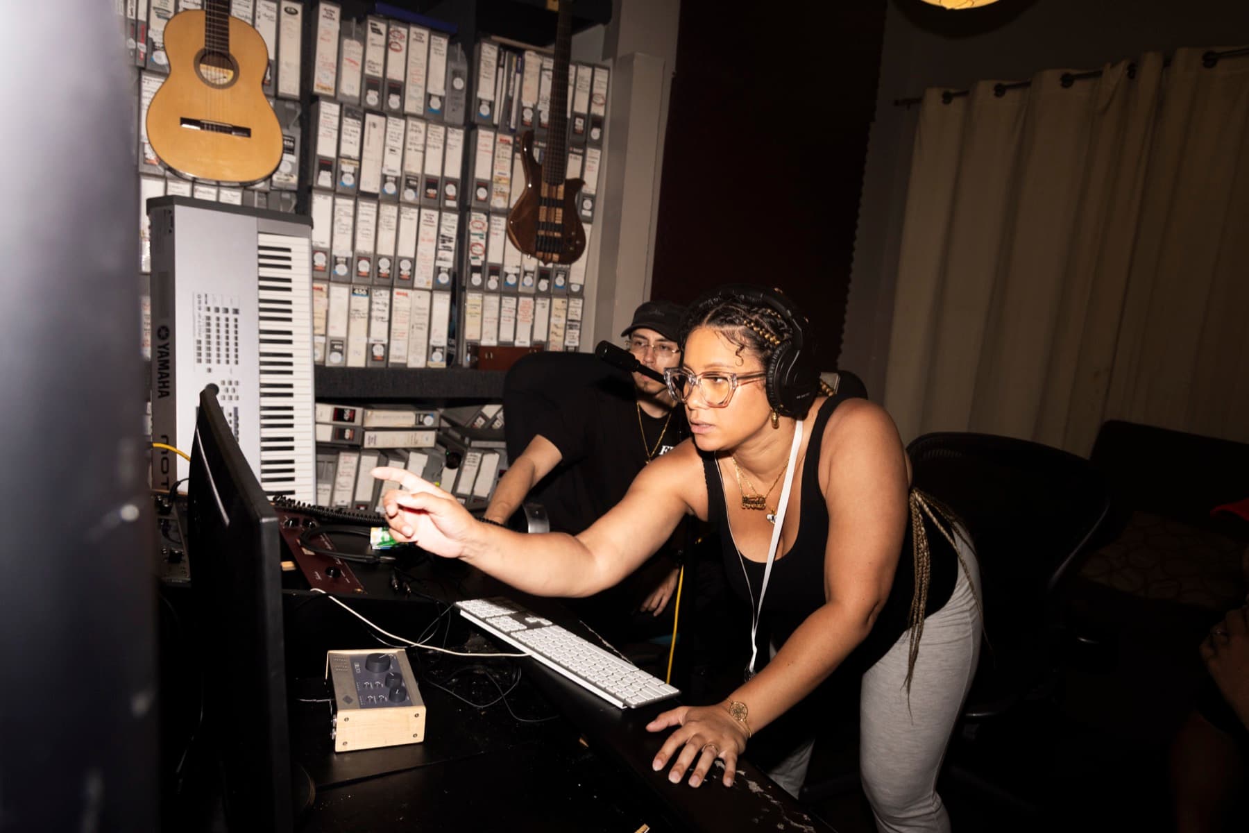 Songwriters working in the studio